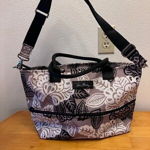 Vera Bradley Black and White Floral Travel Tote Bag